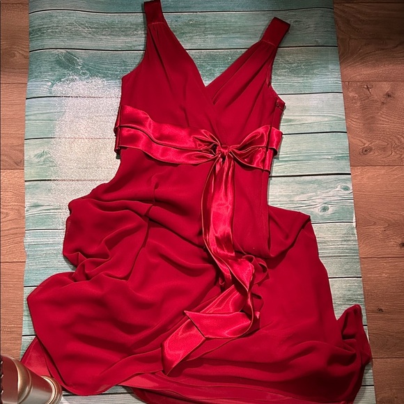 Jones Wear Burgundy High Low Dress - Picture 6 of 6